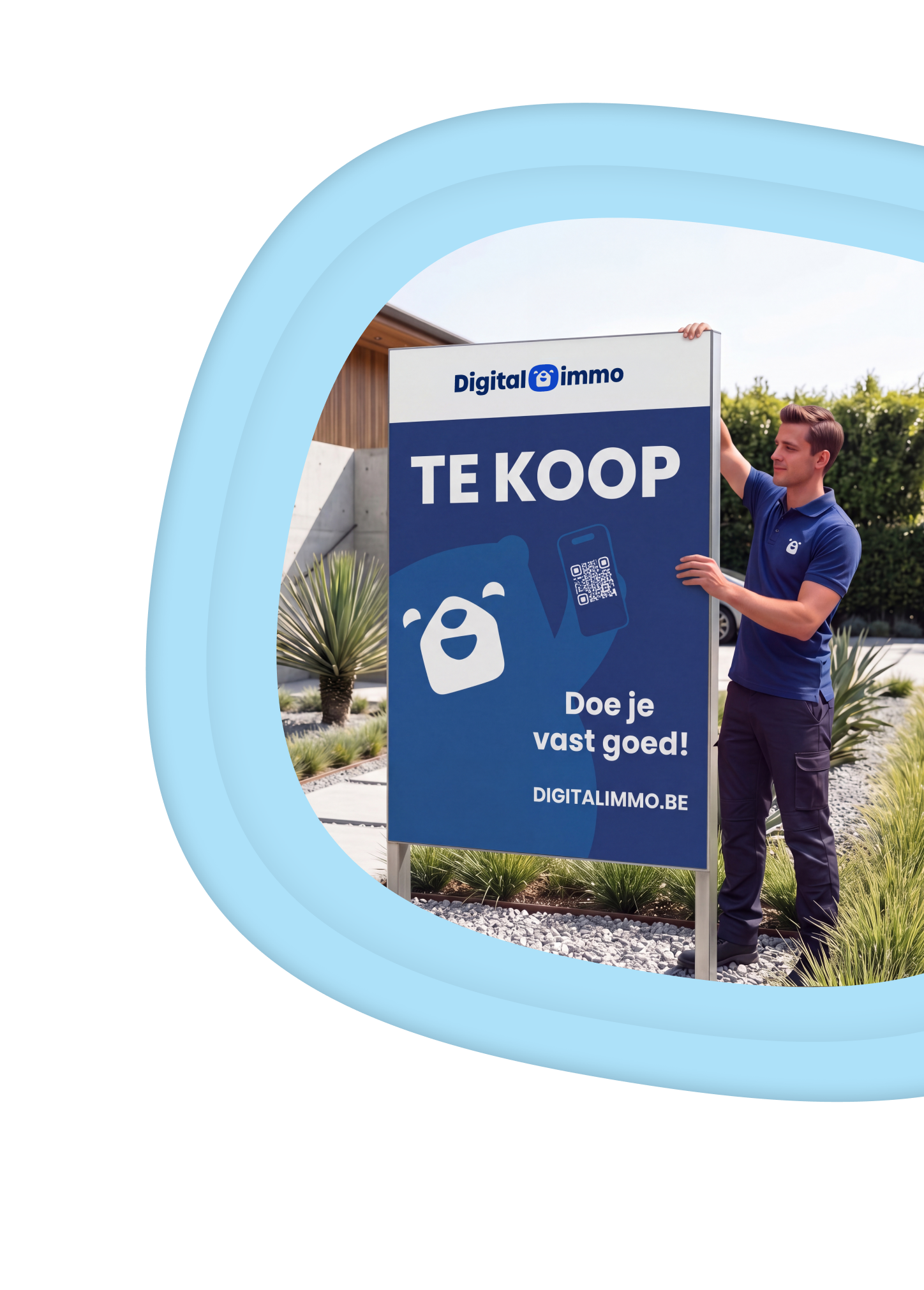 Digitalimmo plaatst je TE KOOP-bord